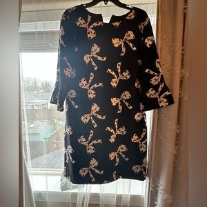 Black and white bows banana republic mini dress, 3/4 sleeve